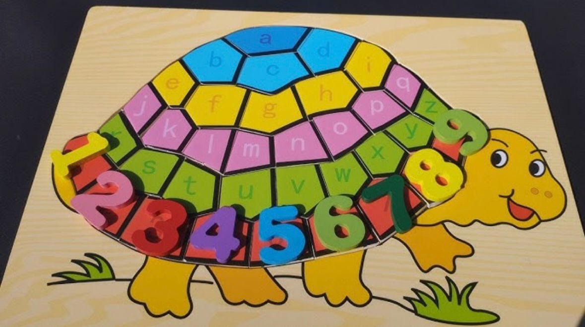 بازل السلحفاة الخشبي بالحروف والأرقام – A to Z Puzzle